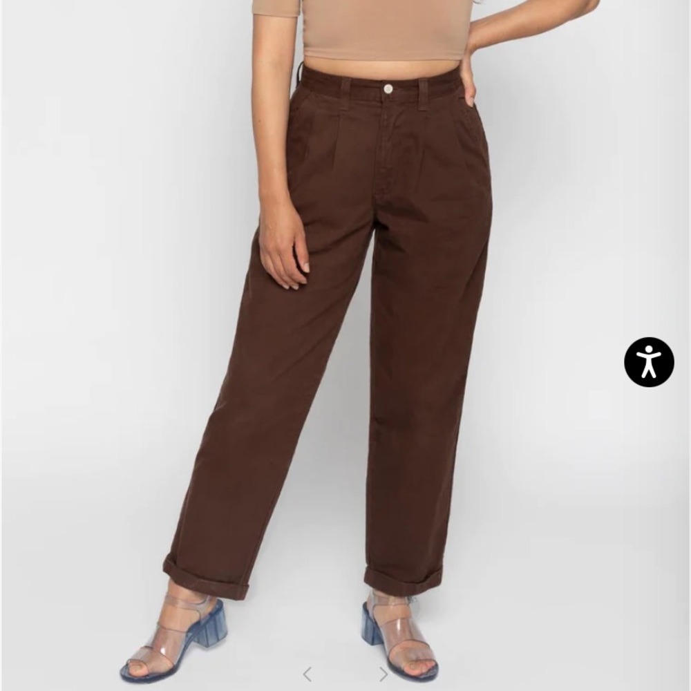 LA Apparel Relaxed pant in chocolate size 28